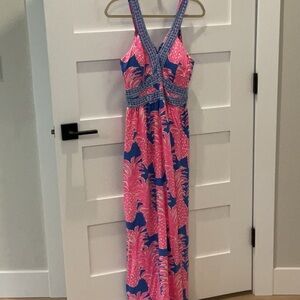 Lilly Pulitzer Pink and Blue Maxi Dress